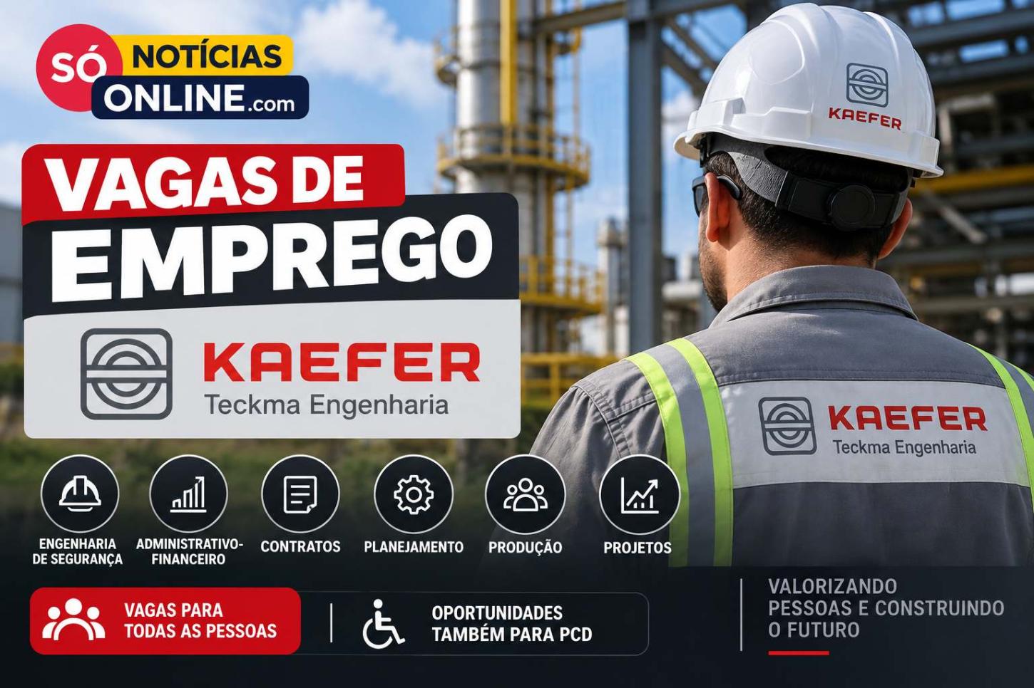KAEFER Teckma abre vagas de emprego para seis cargos em Minas Gerais