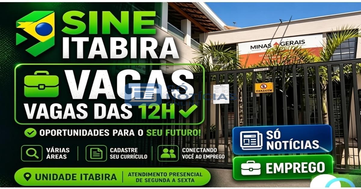 SINE de Itabira abre mais de 100 vagas de emprego nesta terça-feira; veja lista completa