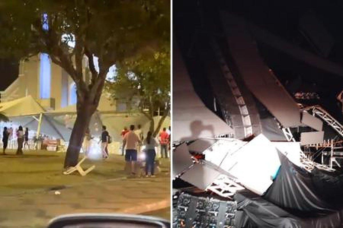 Temporal derruba estruturas de eventos e deixa 17 feridos em Minas Gerais