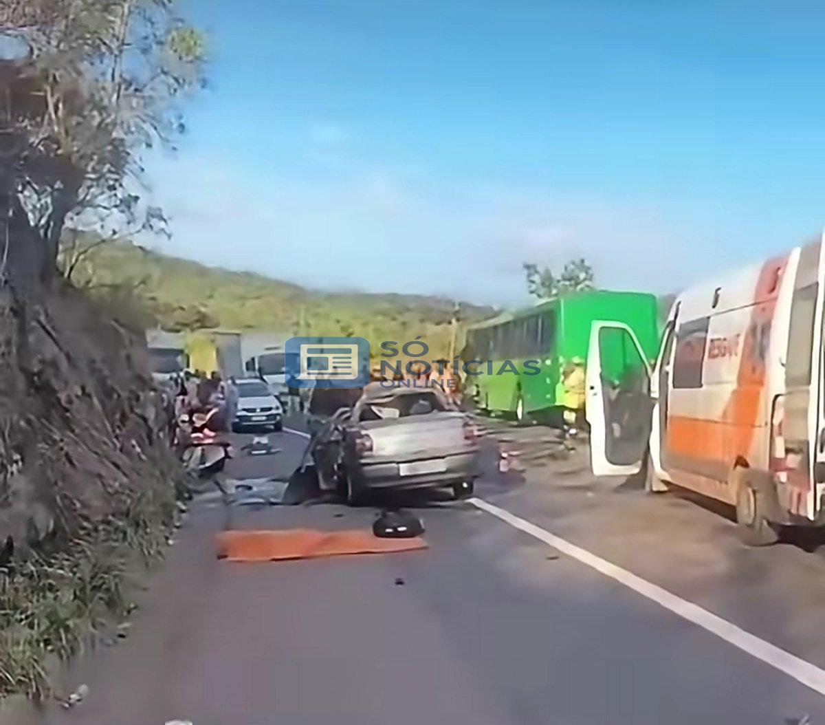 Vídeo: Grave acidente é registrado na BR-381 na altura de Santa Luzia