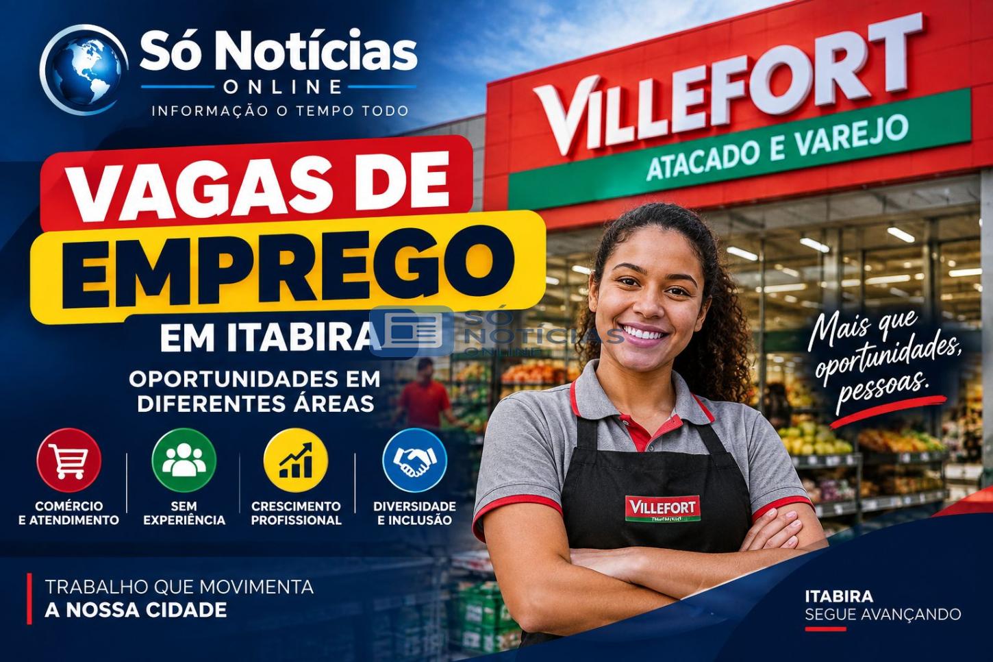 Villefort abre vagas de emprego em Itabira e fará entrevistas nesta sexta-feira