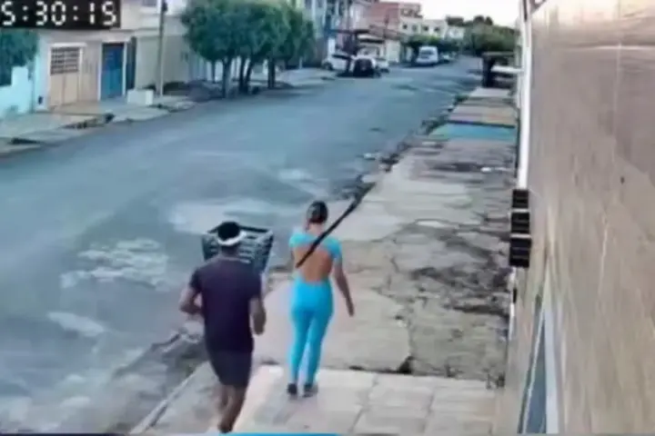 Câmera flagra abordagem: mulher é estuprada a caminho da academia em Barreiras, na Bahia
