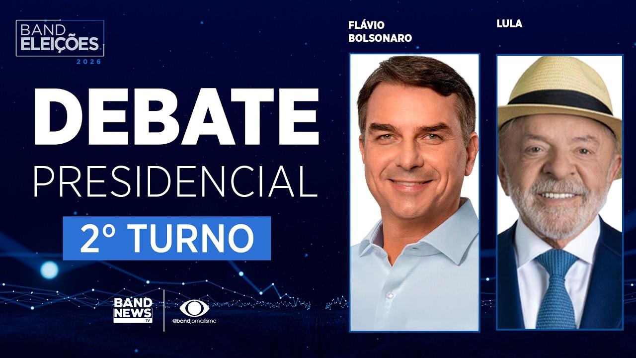 Debate na Band: assista ao vivo ao confronto entre Flávio Bolsonaro e Lula