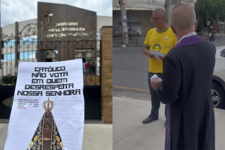 Padre questiona homem que distribuía panfletos com 'fake news' na Grande BH