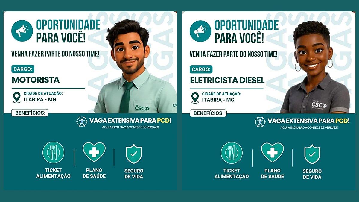 Serra Verde abre vagas para motorista e eletricista diesel em Itabira, com plano de saúde e chance para PcD