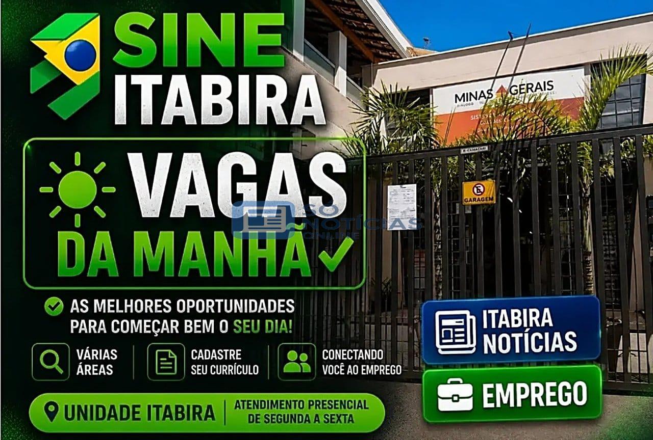 Sine Itabira tem mais de 60 vagas abertas nesta segunda-feira (5); veja as oportunidades