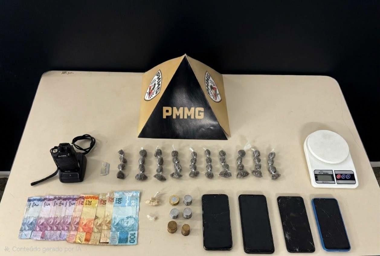 Tráfico em João Monlevade: PM prende homem com 40 buchas de maconha e crack no Sion