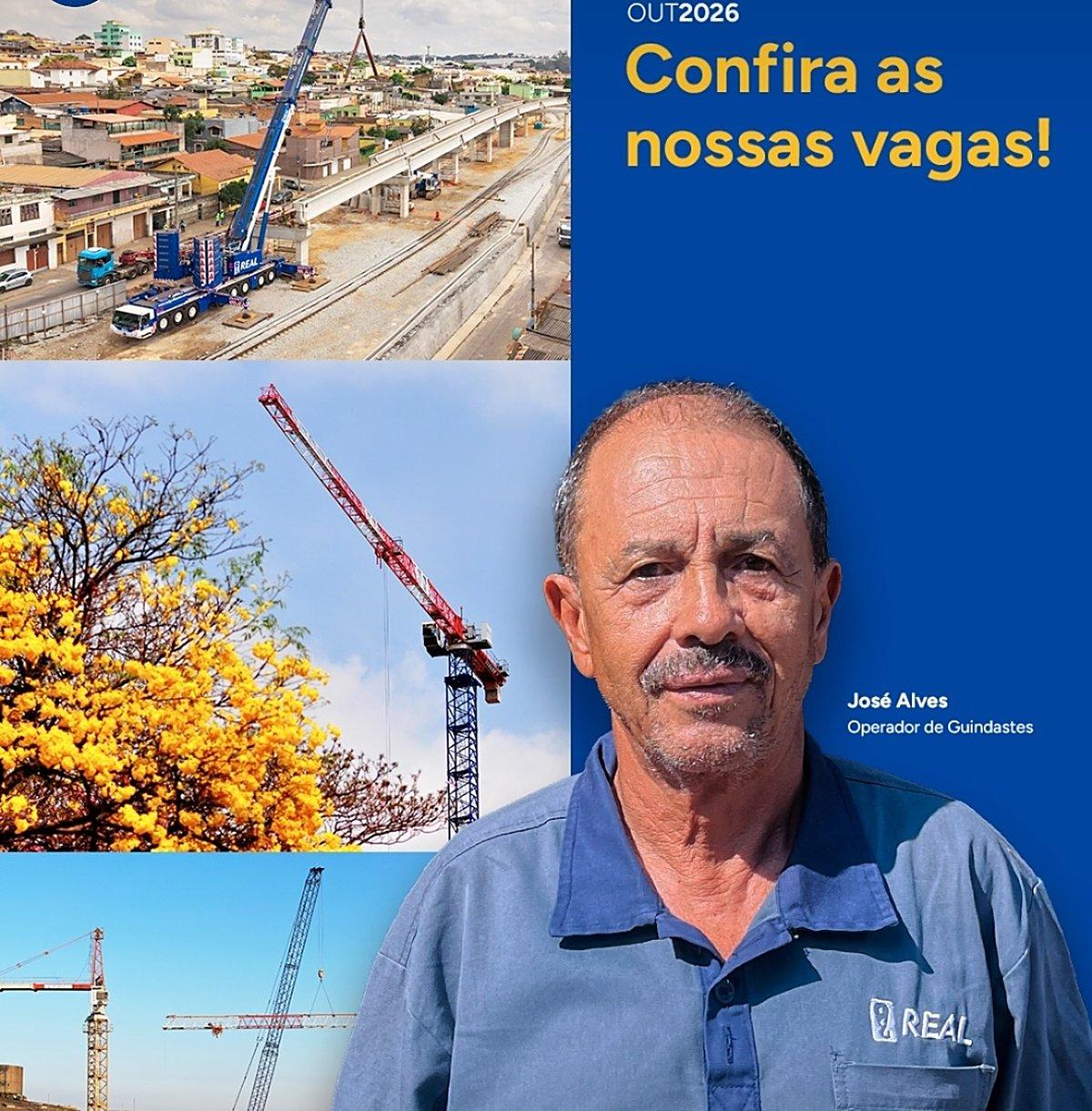 Vagas de emprego: Real Guindastes tem oportunidades em São Gonçalo do Rio Abaixo e Itabirito