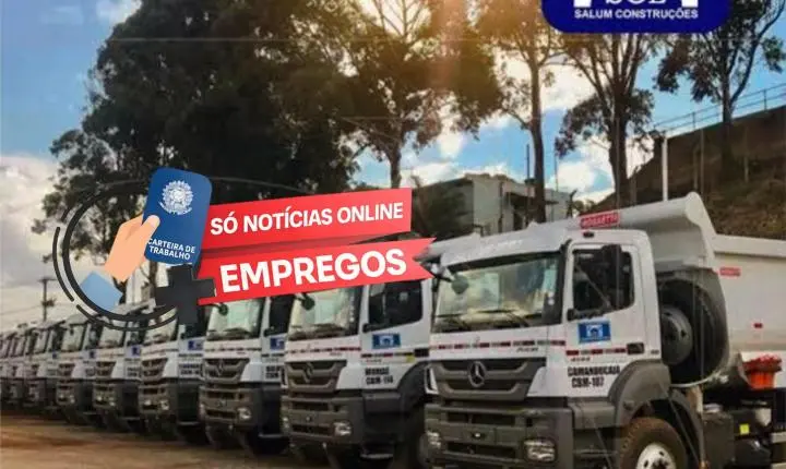 SINE atualiza lista com 29 vagas da SALUM CONSTRUÇÕES para obra em Tamanduá. Veja como participar do processo de seleção 