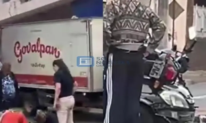 Vídeo - Acidente entre carro e moto na avenida Wilson Alvarenga em João Monlevade 