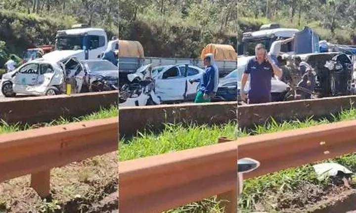 Vídeo mostra destruição em acidente grave na BR-040; carreta teria perdido os freios