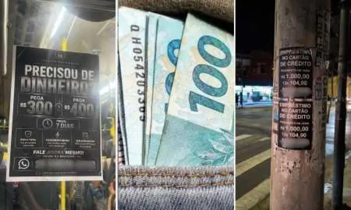 Agiotas usam cartazes em ônibus de BH para atrair vítimas com juros que passam de 140% ao mês