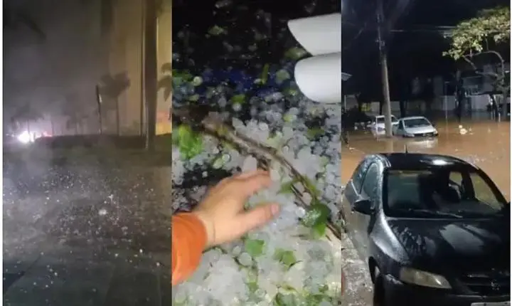 Chuva de granizo Vale do Aço: temporal atinge várias cidades