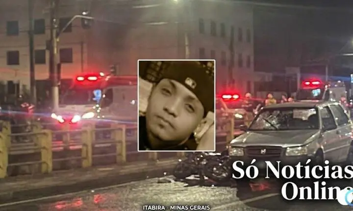 COLISÃO VIOLENTA entre carro e moto deixa jovem morto e feridos no Centro de Itabira 