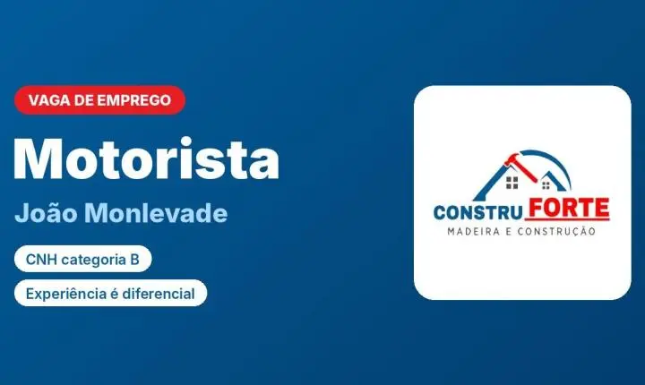 Construforte contrata motorista em João Monlevade; vaga pede só CNH B