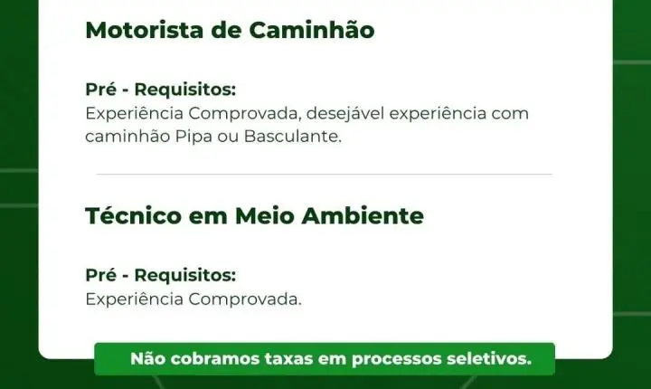 Construtora Vale Verde abre vagas para 19 funções em Itabira
