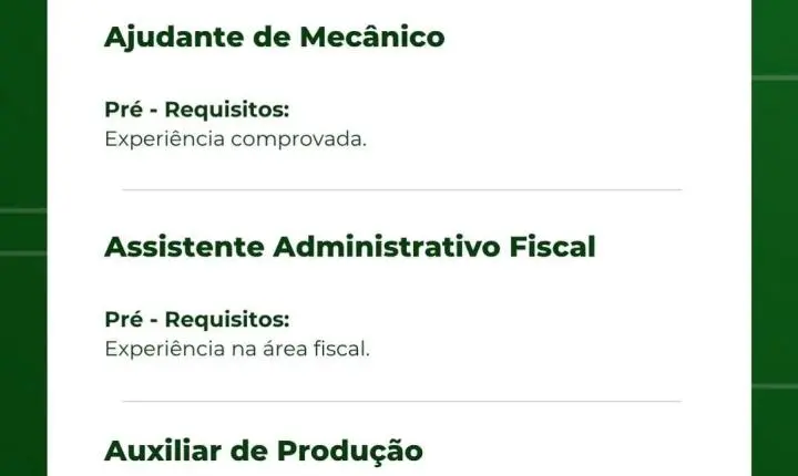 Construtora Vale Verde anuncia 17 cargos nesta segunda (14) de setembro