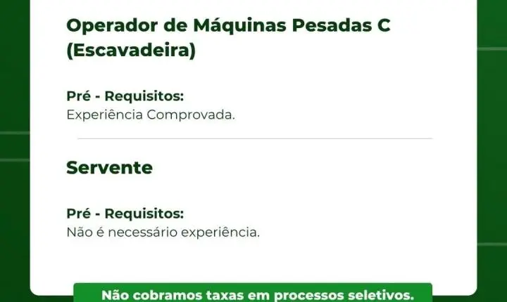 Construtora Vale Verde anuncia 17 cargos nesta segunda (14) de setembro