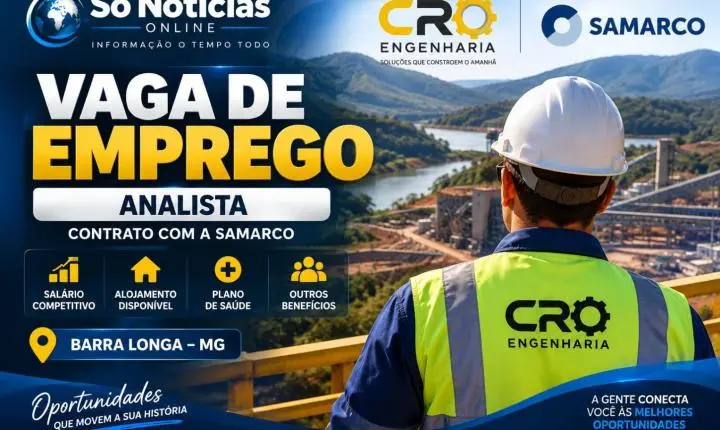 CRO Engenharia abre vaga com salário de R$ 3.800 para contrato da Samarco