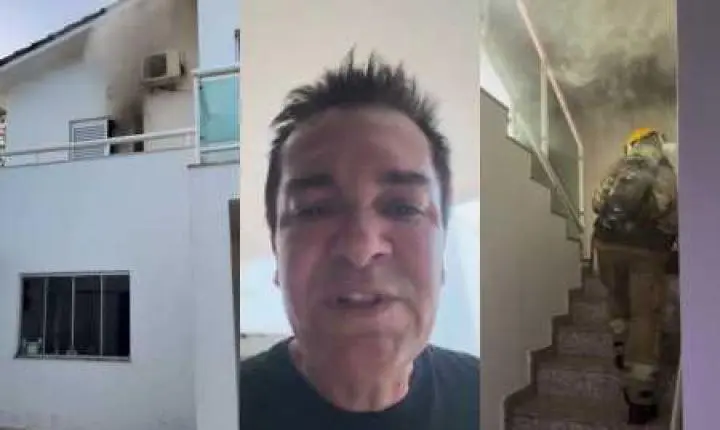 Em lágrimas, cantor gospel Régis Danese mostra incêndio em casa em Uberlândia e pede orações