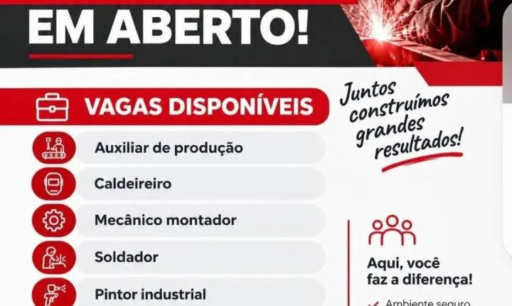 Indústria mecânica abre vagas para soldador, caldeireiro, estagiário e mais 5 funções; veja como enviar currículo