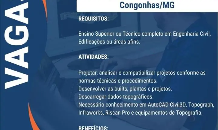 ERG abre vagas para nove funções em Itabira e outras cidades de MG