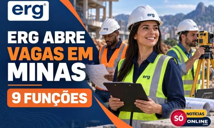 ERG abre vagas para nove funções em Itabira e outras cidades de MG