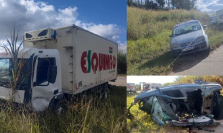 Fiat Siena perde controle em curva, invade contramão e mata dois na BR-265 em Minas Gerais