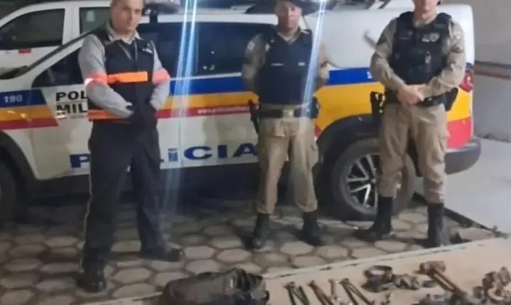 Flagrados com Equipamentos de Extração de Ouro, Quatro São Presos em Mina de São Gonçalo do Rio Abaixo. Veja as fotos 
