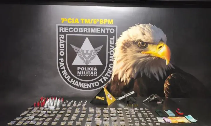 Foragido da Justiça é preso com submetralhadora artesanal e drogas em Barbacena 