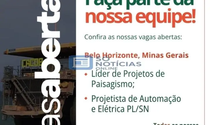 Irricom anuncia vagas de emprego para Líder de Projetos e Projetista em Belo Horizonte