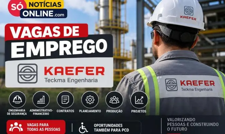 KAEFER Teckma abre vagas de emprego para seis cargos em Minas Gerais