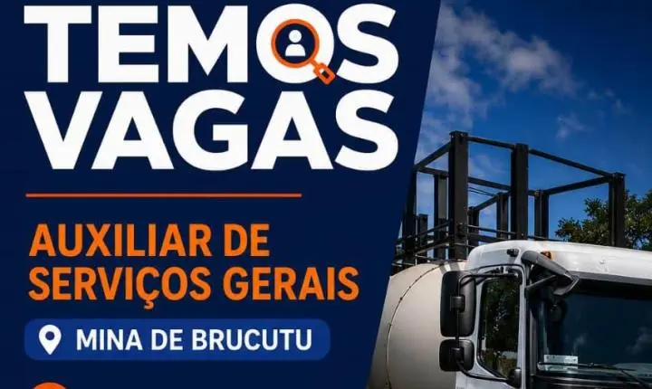 MFS Transportes: Mina de Brucutu abre vaga para Auxiliar de Serviços Gerais; veja como se candidatar