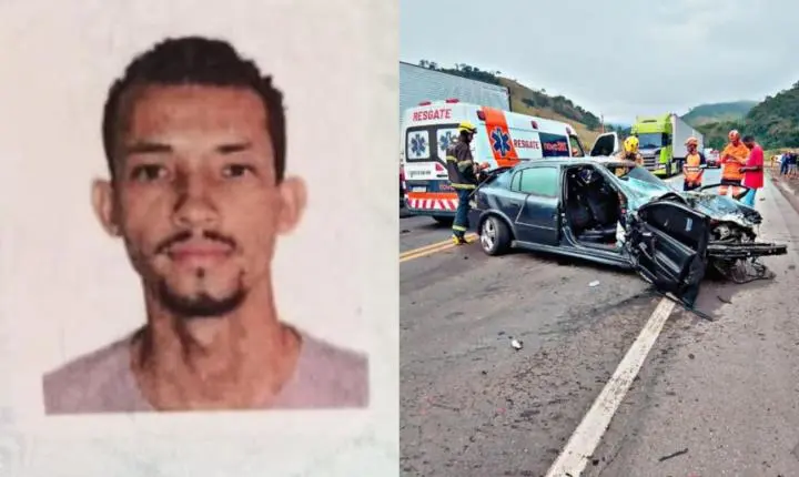 Motociclista morre em acidente com carro e caminhão na BR-381 em Nova Era