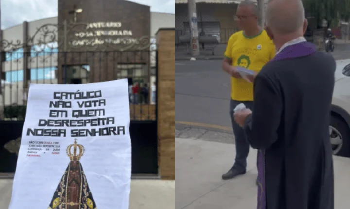 Padre questiona homem que distribuía panfletos com 'fake news' na Grande BH