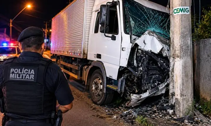 Ajudante é preso suspeito de embriaguez ao bater caminhão em poste da Cemig em Nova Era