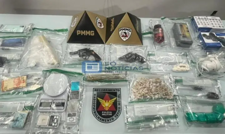 PM prende pai, filho e comparsa por tráfico e porte ilegal de arma em Governador Valadares (MG)