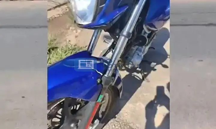 Pneu estoura e queda de moto deixa dois feridos na MG-129 em Itabira