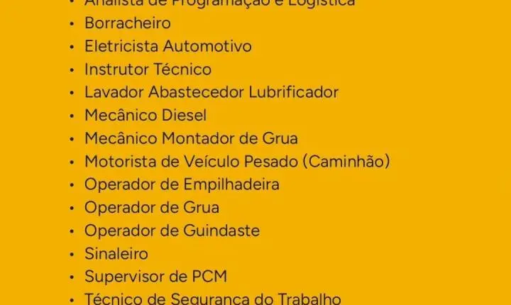 Real Guindastes anuncia 24 cargos nesta segunda (14) em Minas