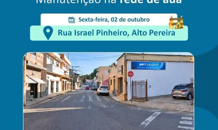 Saae realiza reparo em vazamento e pode afetar água em bairros de Itabira