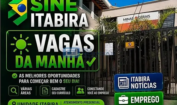 Sine Itabira tem mais de 60 vagas abertas nesta segunda-feira (5); veja as oportunidades