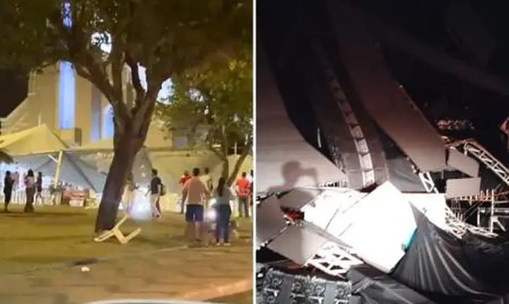 Temporal derruba estruturas de eventos e deixa 17 feridos em Minas Gerais