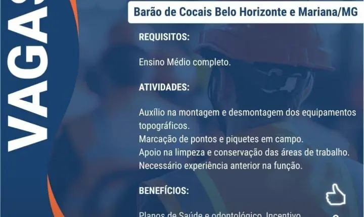 ERG Engenharia abre seis vagas em cidades de Minas Gerais; veja como se candidatar