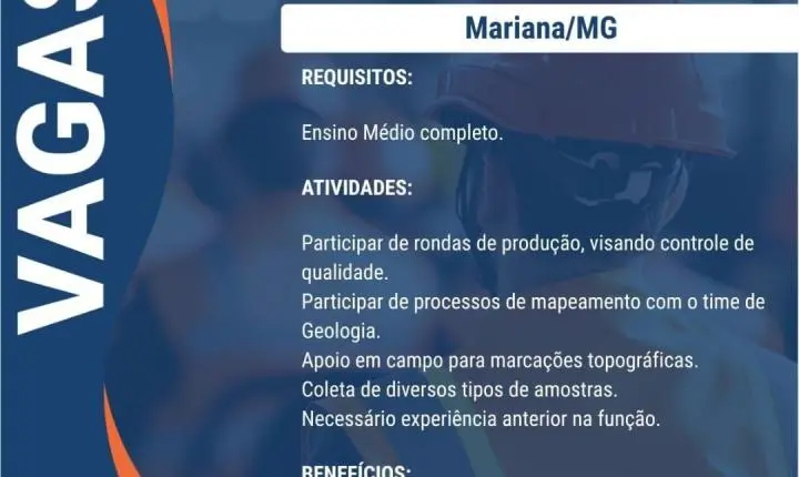 ERG Engenharia abre seis vagas em cidades de Minas Gerais; veja como se candidatar