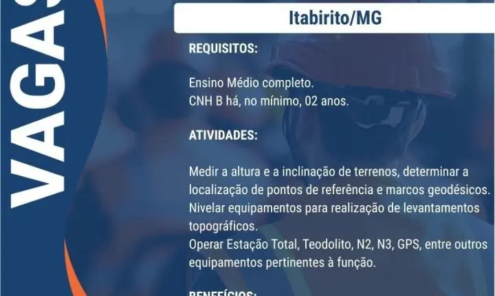 ERG Engenharia abre seis vagas em cidades de Minas Gerais; veja como se candidatar