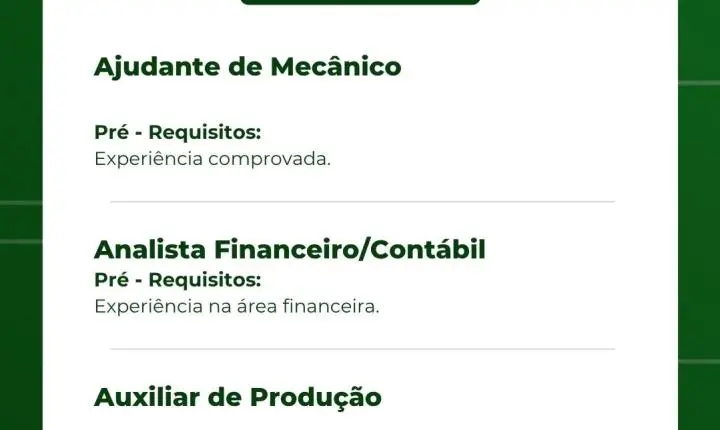 Vagas de emprego em Itabira: Construtora Vale Verde tem vagas em 20 funções; veja como se candidatar