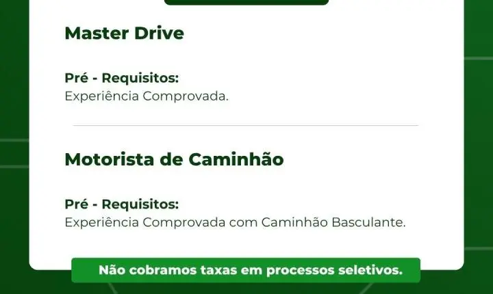 Vagas de emprego em Itabira: Construtora Vale Verde tem vagas em 20 funções; veja como se candidatar