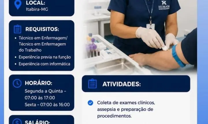 Humana Desenvolvimento abre vagas de emprego em Itabira para 3 funções diferentes