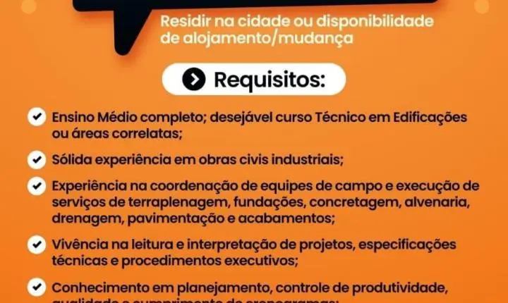 BRG Service abre 20 vagas de nível técnico e superior em São Gonçalo do Rio Abaixo