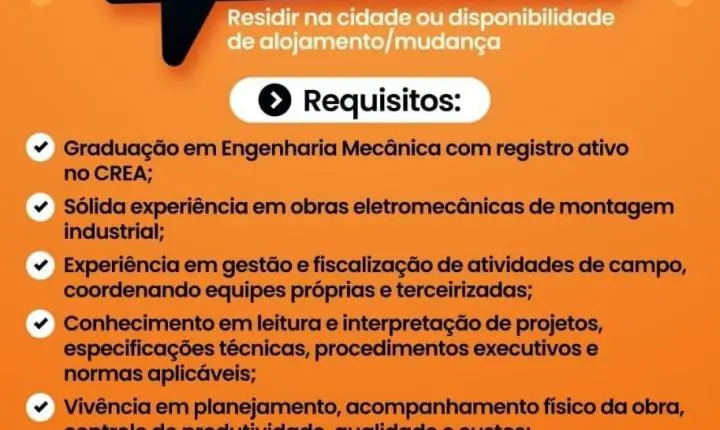 BRG Service abre 20 vagas de nível técnico e superior em São Gonçalo do Rio Abaixo